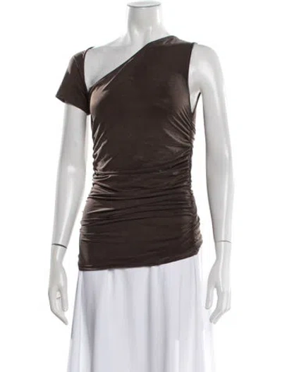 Pre-owned Paloma Wool One-shoulder Midi Length Dress In Brown