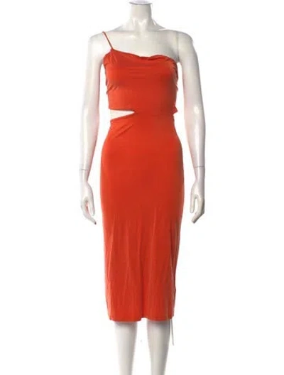 Pre-owned Paloma Wool One-shoulder Midi Length Dress In Orange