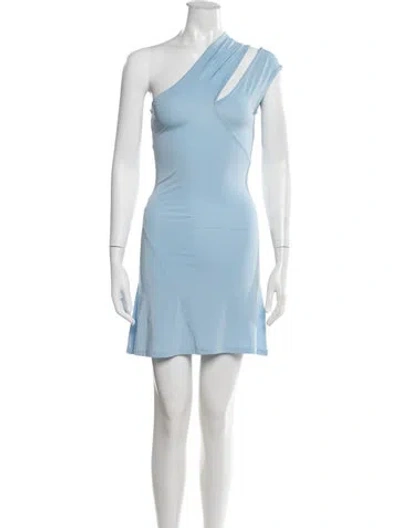 Pre-owned Paloma Wool One-shoulder Mini Dress In Blue