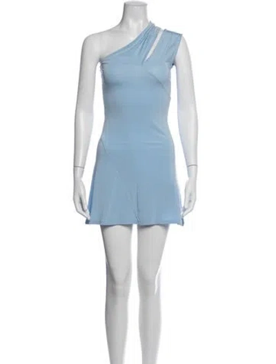 Pre-owned Paloma Wool One-shoulder Mini Dress In Blue
