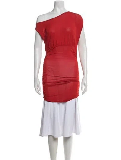 Pre-owned Paloma Wool One-shoulder Short Sleeve Top In Red