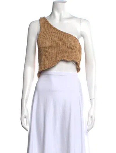 Pre-owned Paloma Wool One-shoulder Sleeveless Crop Top In Neutral
