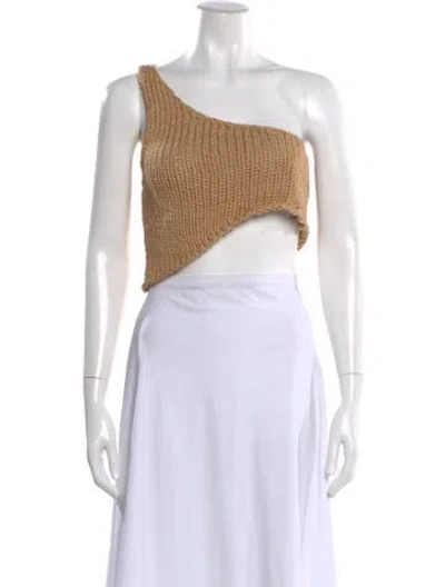 Pre-owned Paloma Wool One-shoulder Sleeveless Crop Top In Neutrals