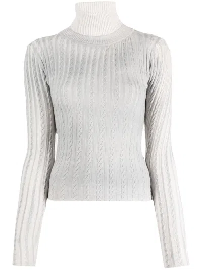 Paloma Wool Open-back Cable-knit Jumper In Grey