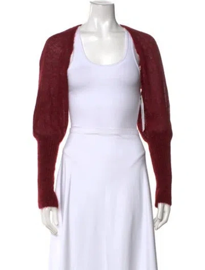Pre-owned Paloma Wool Open Front Sweater In Burgundy