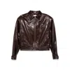 Paloma Wool Long-sleeved Leather Jacket In Brown