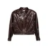 Paloma Wool Long-sleeved Leather Jacket In Brown