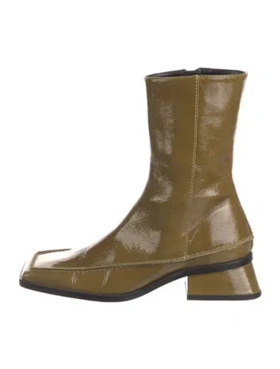 Pre-owned Paloma Wool Patent Leather Boots In Green