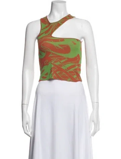 Pre-owned Paloma Wool Patterned Asymmetrical Crop Top In Multi