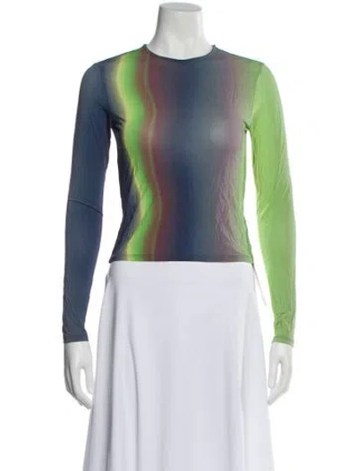 Pre-owned Paloma Wool Patterned Crew Neck Top In Blue