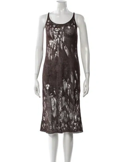 Pre-owned Paloma Wool Patterned Distressed Accents Cover-up In Brown