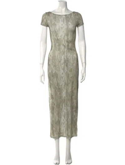 Pre-owned Paloma Wool Patterned Long Dress In Green
