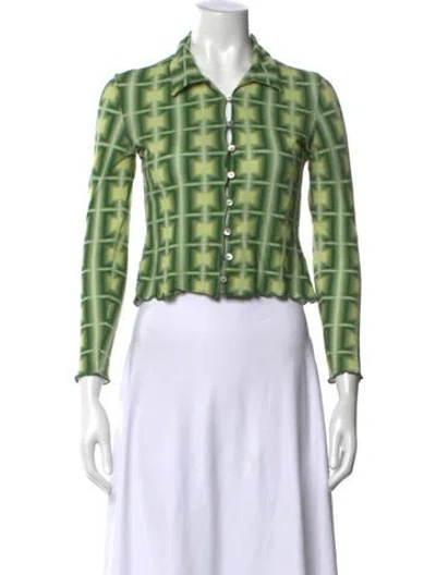 Pre-owned Paloma Wool Patterned Long Sleeve Button-up Top In Neutrals