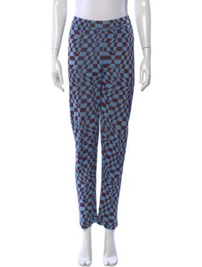 Pre-owned Paloma Wool Patterned Straight Leg Pants In Blue