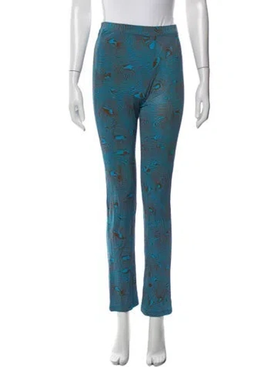 Pre-owned Paloma Wool Patterned Straight Leg Pants In Blue