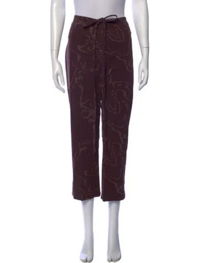 Pre-owned Paloma Wool Patterned Wide Leg Pants In Brown
