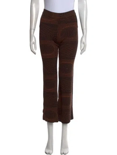 Pre-owned Paloma Wool Patterned Wide Leg Pants In Brown