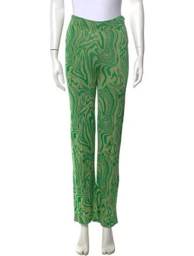 Pre-owned Paloma Wool Patterned Wide Leg Pants In Green