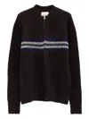 Paloma Wool Penalti Striped Zip Knitwear In Black