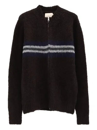 Paloma Wool Penalti Striped Zip Knitwear In Black