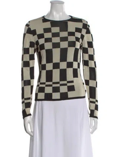 Pre-owned Paloma Wool Plaid Print Crew Neck Sweater In Neutral