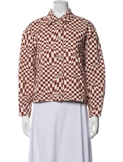 Pre-owned Paloma Wool Plaid Print Jacket In Neutrals