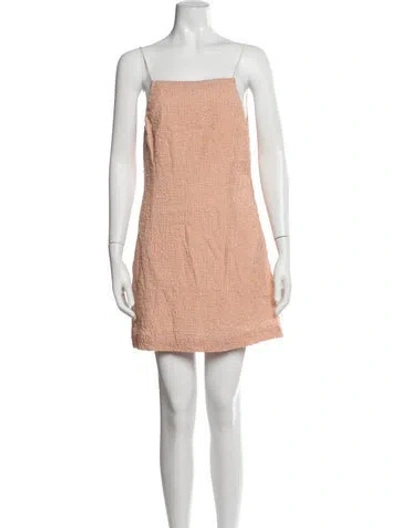 Pre-owned Paloma Wool Plaid Print Mini Dress In Orange