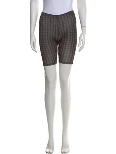 Pre-owned Paloma Wool Plaid Print Mini Shorts In Gray
