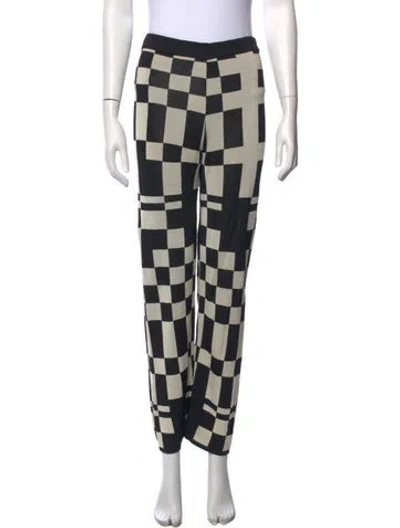 Pre-owned Paloma Wool Plaid Print Wide Leg Pants In Black/neutrals