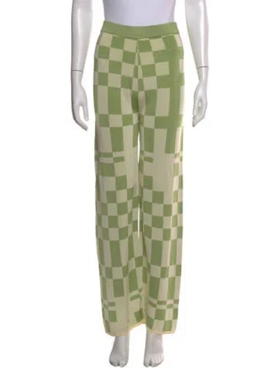 Pre-owned Paloma Wool Plaid Print Wide Leg Pants In Multi