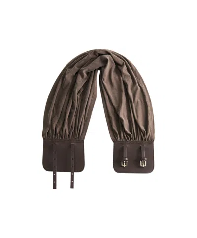 Paloma Wool Pleated Belt In Burgundy