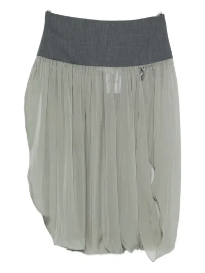 Paloma Wool Pleated Asymmetric Midi Skirt In Gray