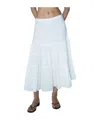 Paloma Wool Long Etoile Stripe Tiered Cotton Maxi Skirt In White