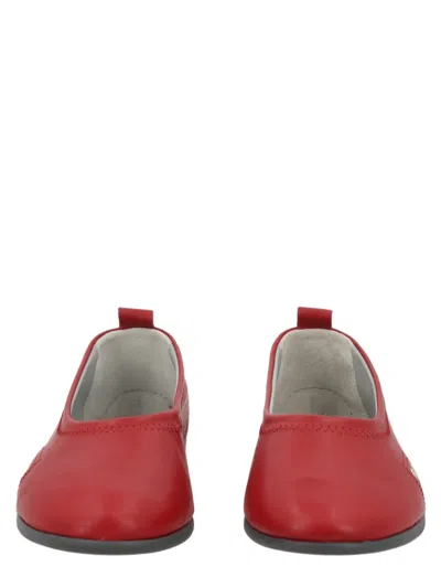 Paloma Wool Polished Red Leather Sneakers With Minimalist Design In Multi
