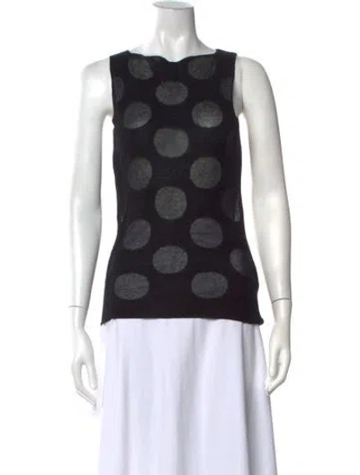 Pre-owned Paloma Wool Polka Dot Print Scoop Neck Top In Black