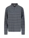 Paloma Wool Striped Long-sleeved Polo Shirt In Blue
