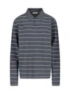 Paloma Wool Striped Long-sleeved Polo Shirt In Gray
