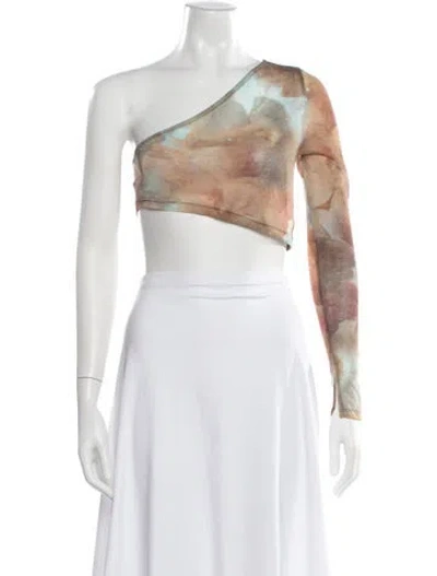 Pre-owned Paloma Wool Printed Asymmetrical Crop Top In Multi