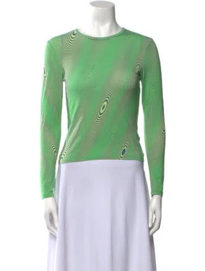 Pre-owned Paloma Wool Printed Crew Neck Top In Green