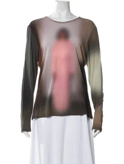 Pre-owned Paloma Wool Printed Crew Neck Top In Green