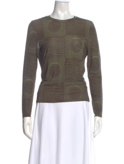 Pre-owned Paloma Wool Printed Crew Neck Top In Green