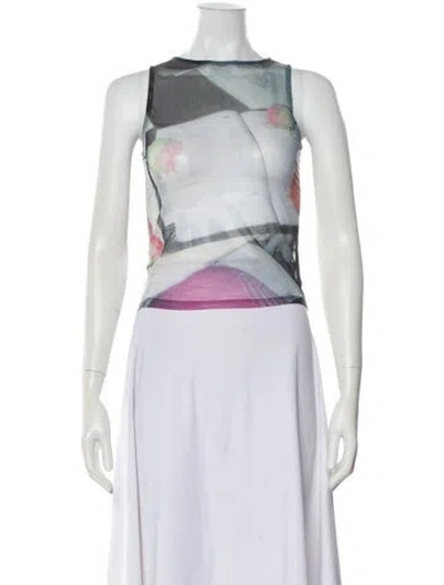 Pre-owned Paloma Wool Printed Crew Neck Top In Green