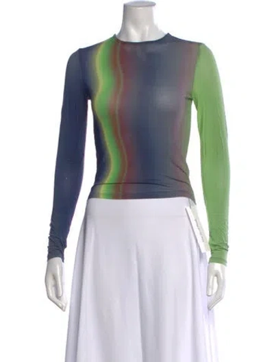Pre-owned Paloma Wool Printed Crew Neck Top In Green