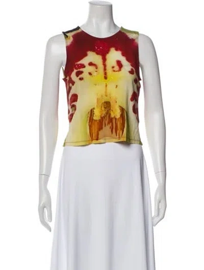 Pre-owned Paloma Wool Printed Crew Neck Top In Pink