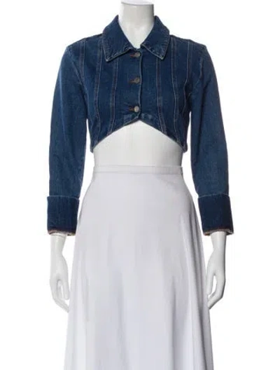 Pre-owned Paloma Wool Printed Denim Jacket In Blue