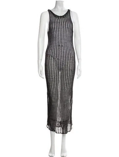 Pre-owned Paloma Wool Printed Long Dress In Black