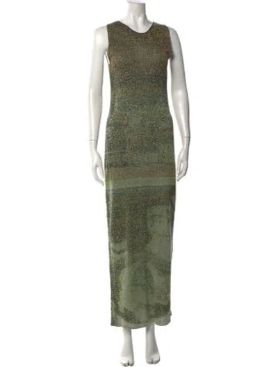 Pre-owned Paloma Wool Printed Long Dress In Gray