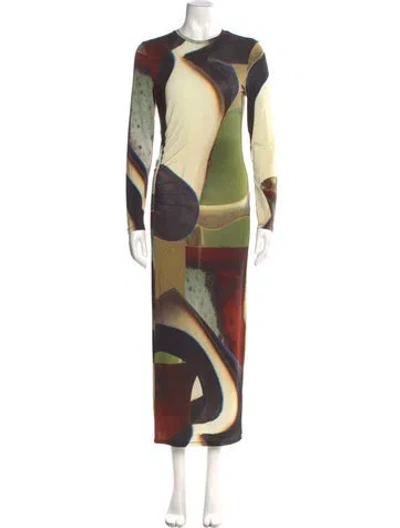 Pre-owned Paloma Wool Printed Long Dress In Neutral