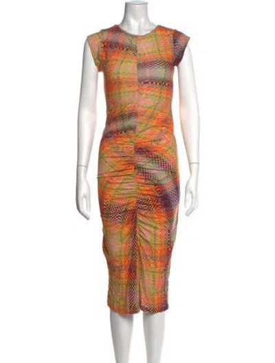 Pre-owned Paloma Wool Printed Midi Length Dress In Yellow