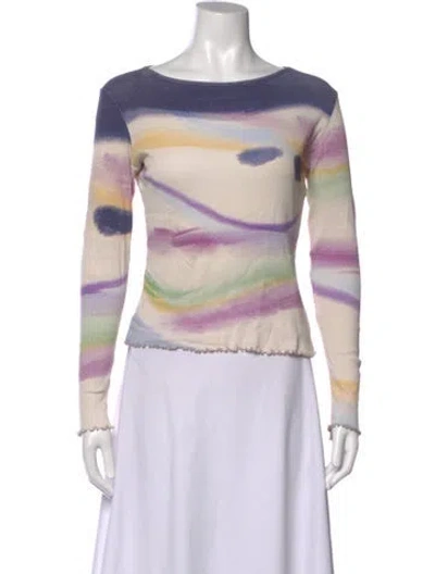 Pre-owned Paloma Wool Printed Scoop Neck Top In Neutrals